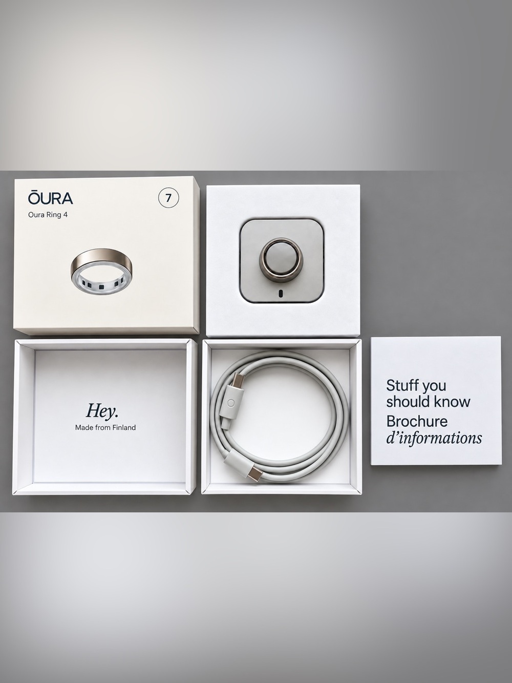 Oura Ring 4 Starter Kit - White and Silver